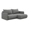 ECKSOFA mit Schlaffunktion Chenille Stoff Grau - Schieferfarben/Schwarz, Kunststoff/Textil (207/148cm) - Makamii