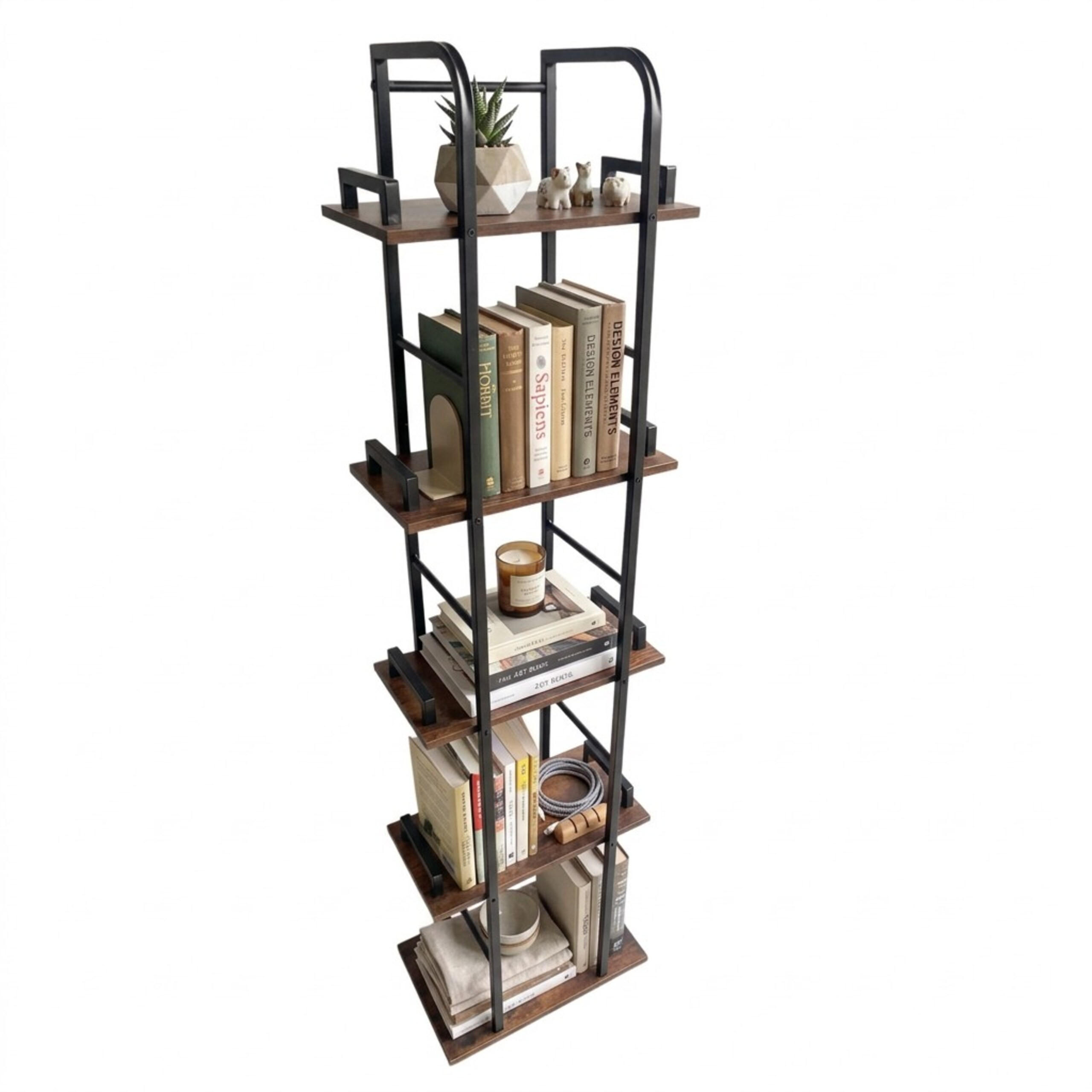 REGÁL - různobarevná, kov/kompozitní dřevo (38/143/24cm) - Relaxdays