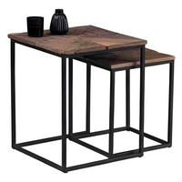 BEISTELLTISCH Alabama Recycletes Massivholz Metall 35/42/35 cm / 43/52/43 cm - Braun, Holz (35/42/8.5cm) - M2 Kollektion