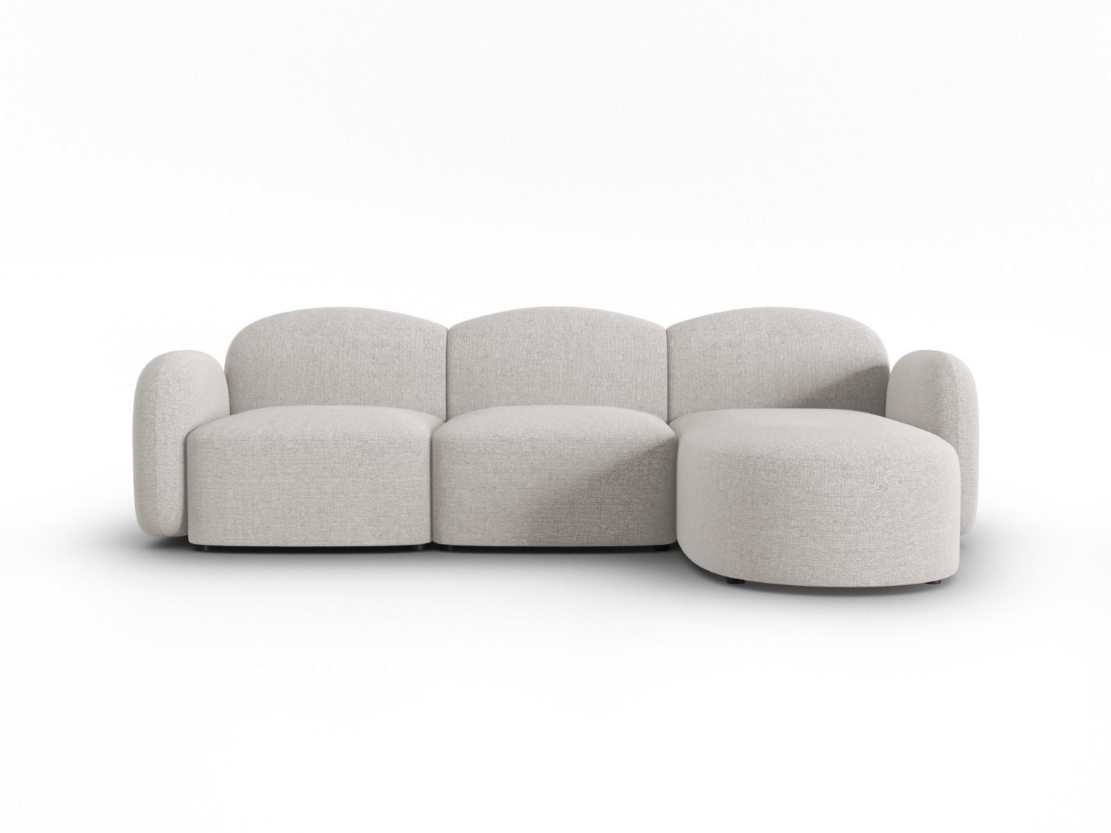 ECKSOFA rechts Blair aus Chenille-Stoff silber meliert 4 Sitzplätze - Silberfarben, Textil (155/272cm) - Micadoni