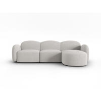 ECKSOFA rechts Blair aus Chenille-Stoff silber meliert 4 Sitzplätze - Silberfarben, Textil (155/272cm) - Micadoni