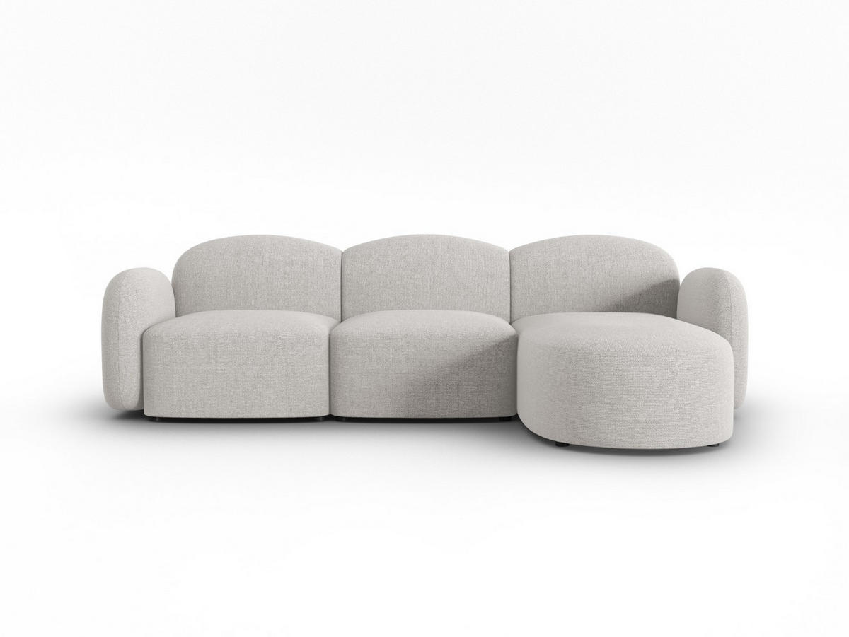 ECKSOFA rechts Blair aus Chenille-Stoff silber meliert 4 Sitzplätze - Silberfarben, Textil (155/272cm) - Micadoni