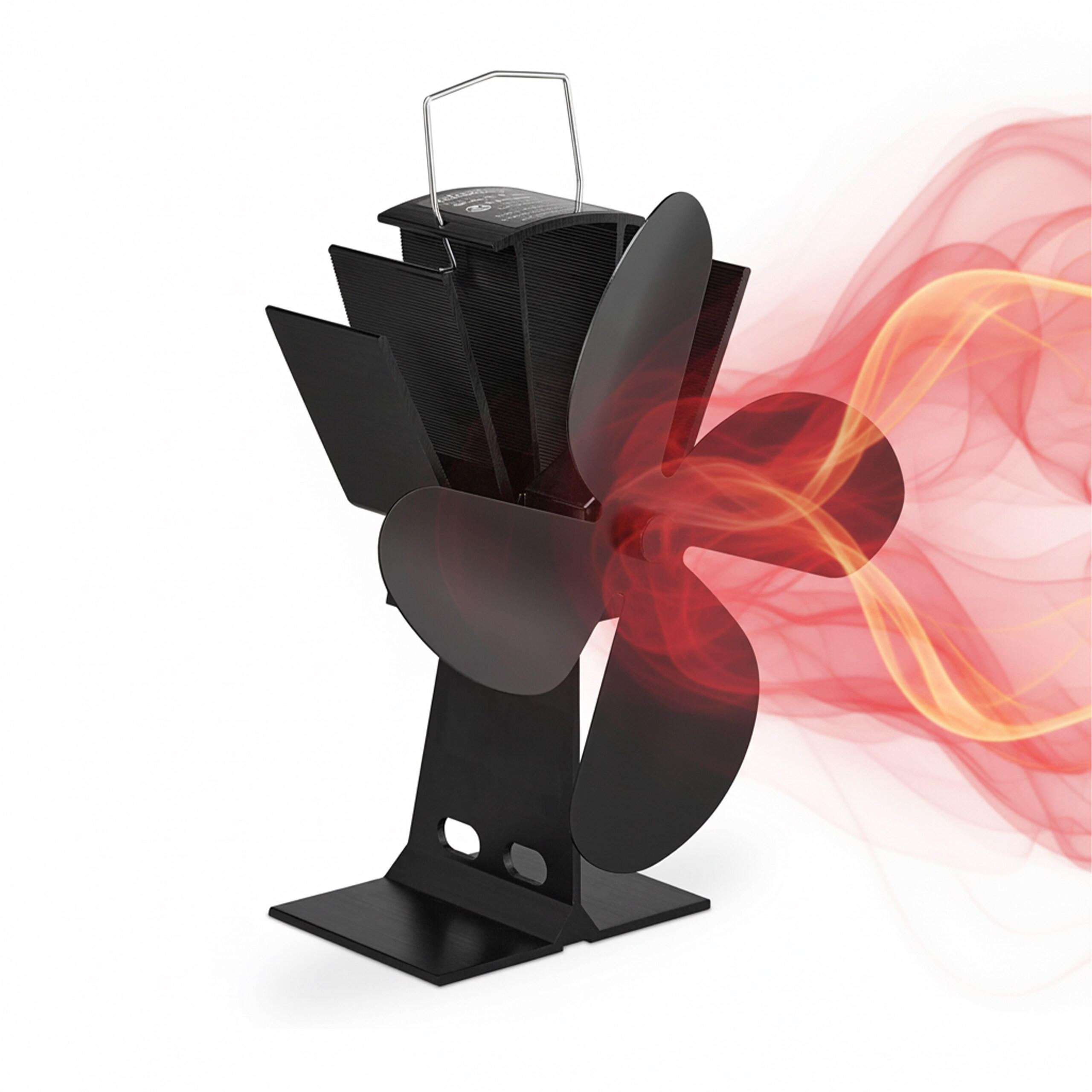 OFENVENTILATOR - Schwarz, Metall (19/26/12cm) - Relaxdays