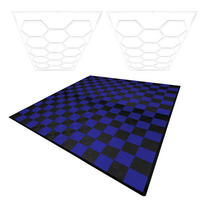 GARAGENBODENFLIESEN Belüftete und sechseckige LED-Leuchten x 120 Schwarz 120 Blau mit Kanten - Schwarz, Kunststoff (40/1.8/40cm)