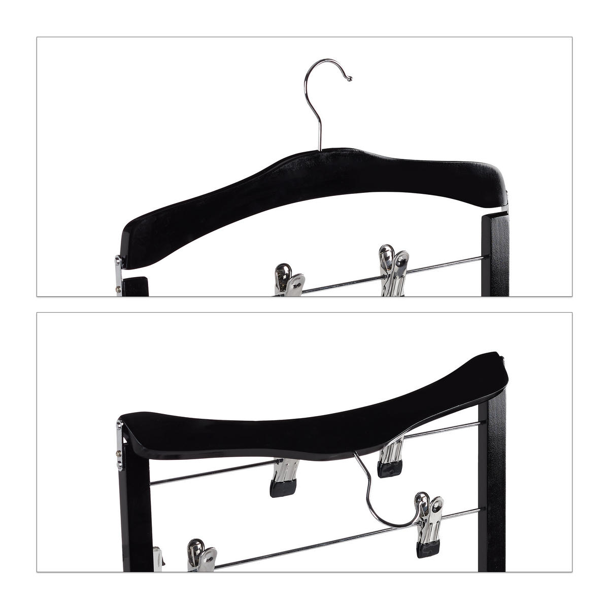 3XZÁVES na sukňu - čierna, kov/drevo (38/43/2.5cm) - Relaxdays