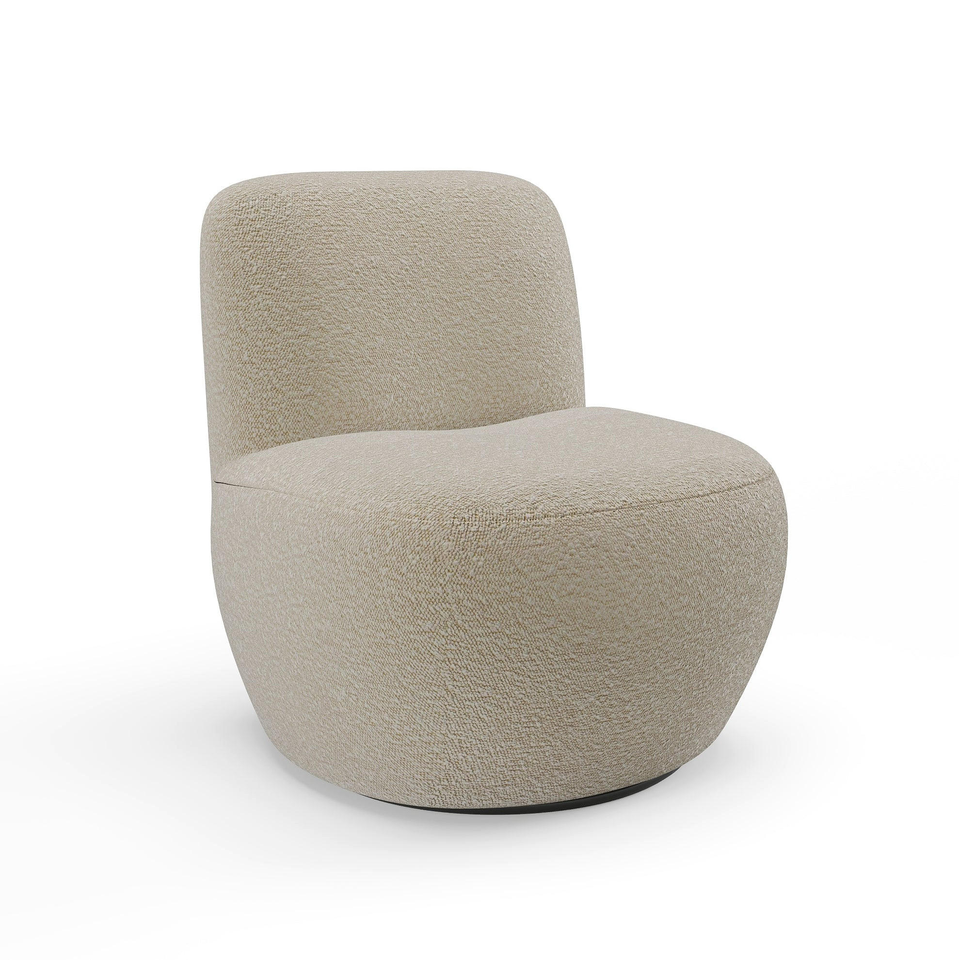 DREHSESSEL Stoff Bouclé taupe - Taupe, Textil (64/77/68cm) - Sia Home