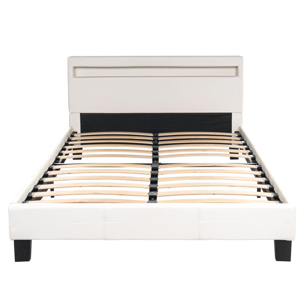 LED BETT ASTRO - Weiß, 140 x 200 cm - Weiß, Kunststoff - Home Deluxe