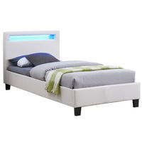 POLSTERBETT MIT LED HIMALAYA 90x200 cm weiß - Weiß, Textil (90/200cm) - CARO-Möbel