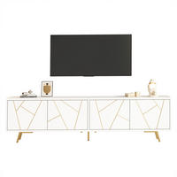 TV-LOWBOARD Linea Weiß-Goldfarben 190/40/51.5 cm - Weiß, Holzwerkstoff (190/51.5/40cm) - PANGIVO