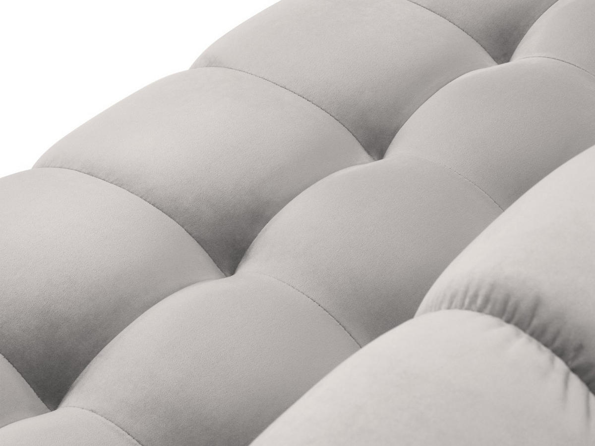 PANORAMASOFA Mamaia aus Samt silber 9 Sitzplätze - Silberfarben, Textil (256/75/337cm) - Micadoni