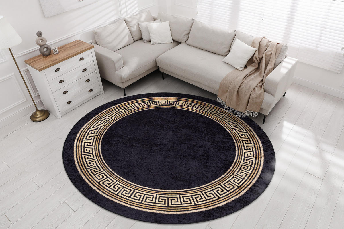 TEPPICH Miro 160 cm - Schwarz, Textil (160/160cm) - rugsX