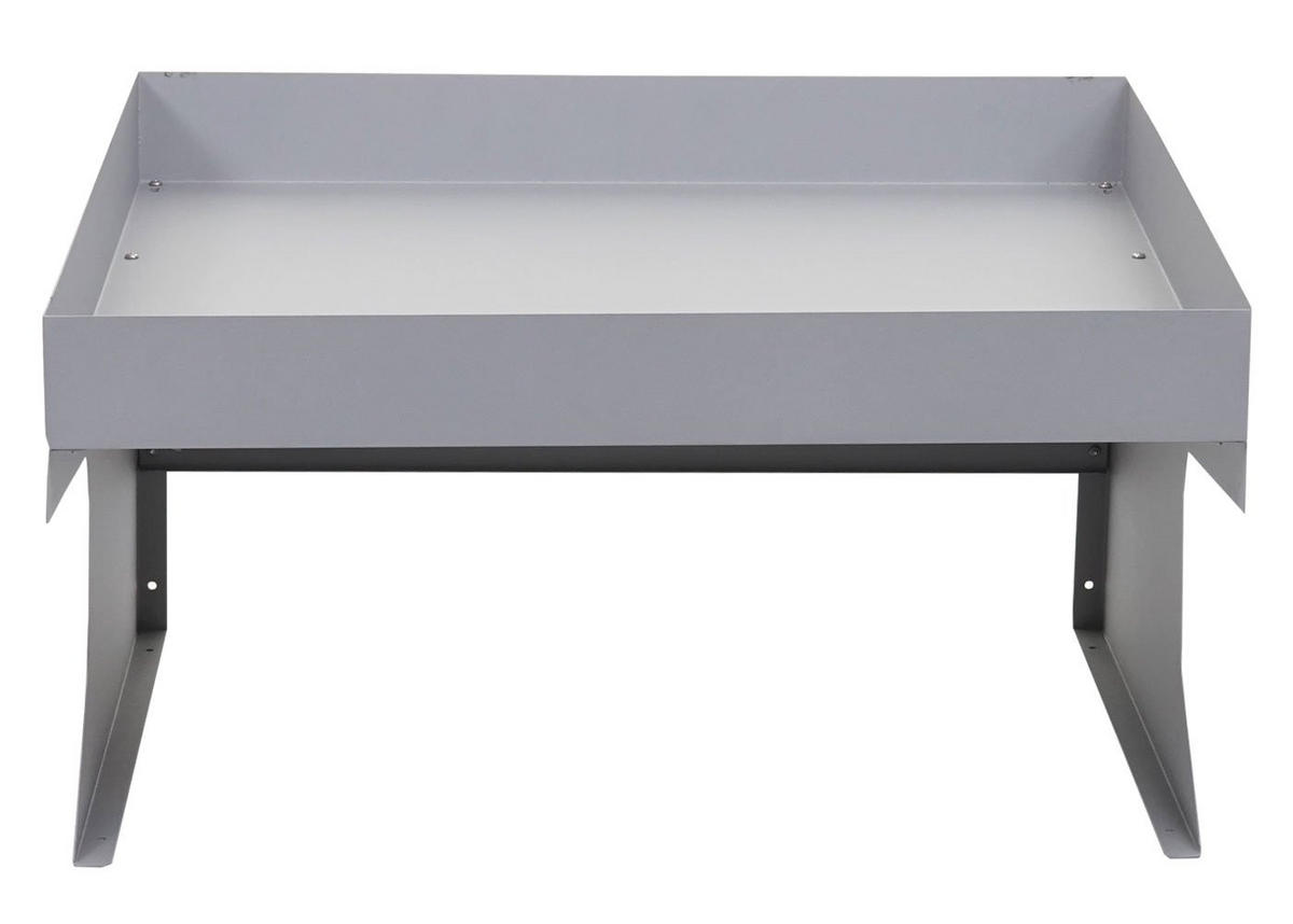 MÄHROBOTER-GARAGE mit Pflanzkasten 37x60x70cm Metall Grau - Grau, Metall (60/37/70cm) - PROREGAL