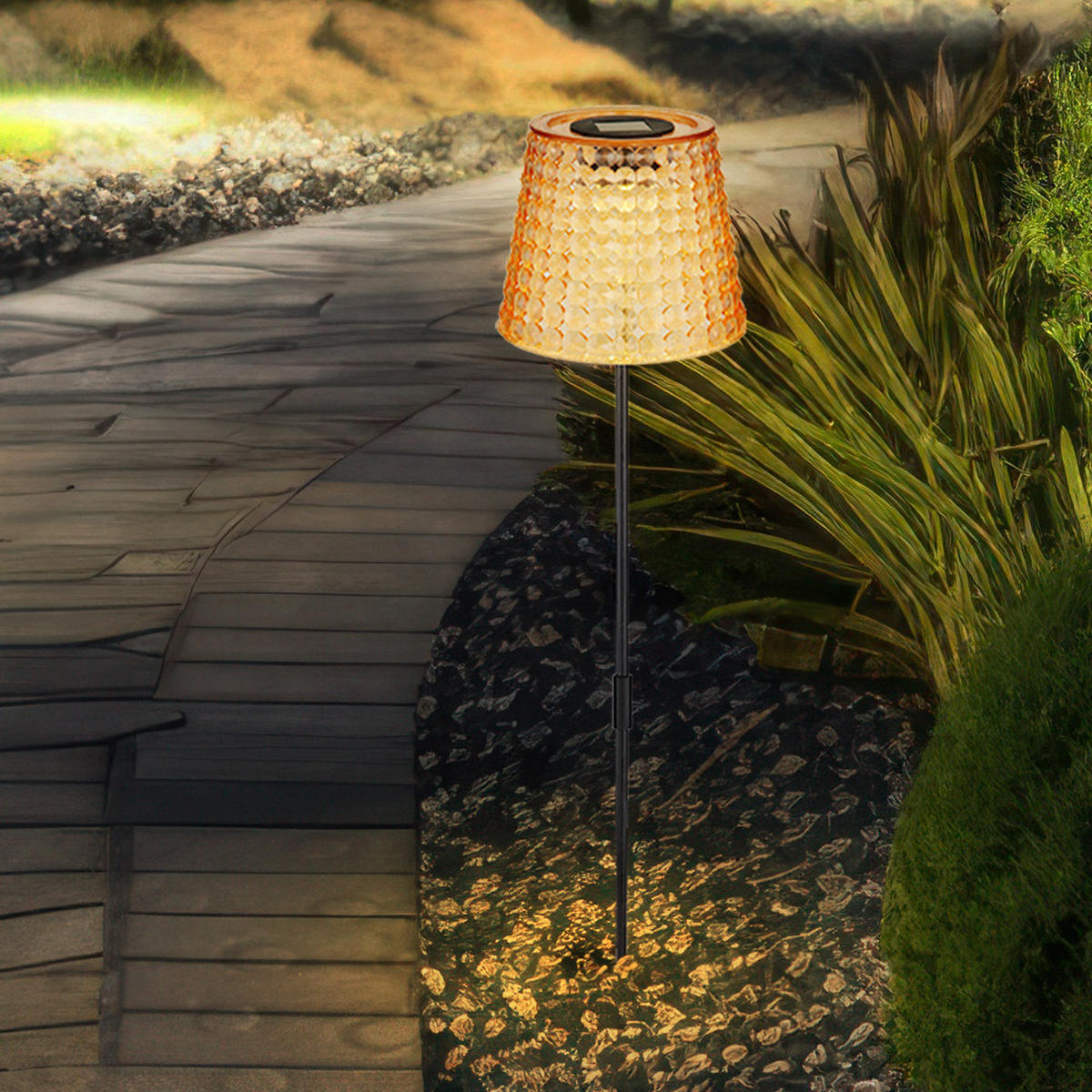 LED AUSSENLEUCHTE Kunststoff Schwarz - Schwarz, Kunststoff (12.5/12.5/60cm) - Globo Lighting