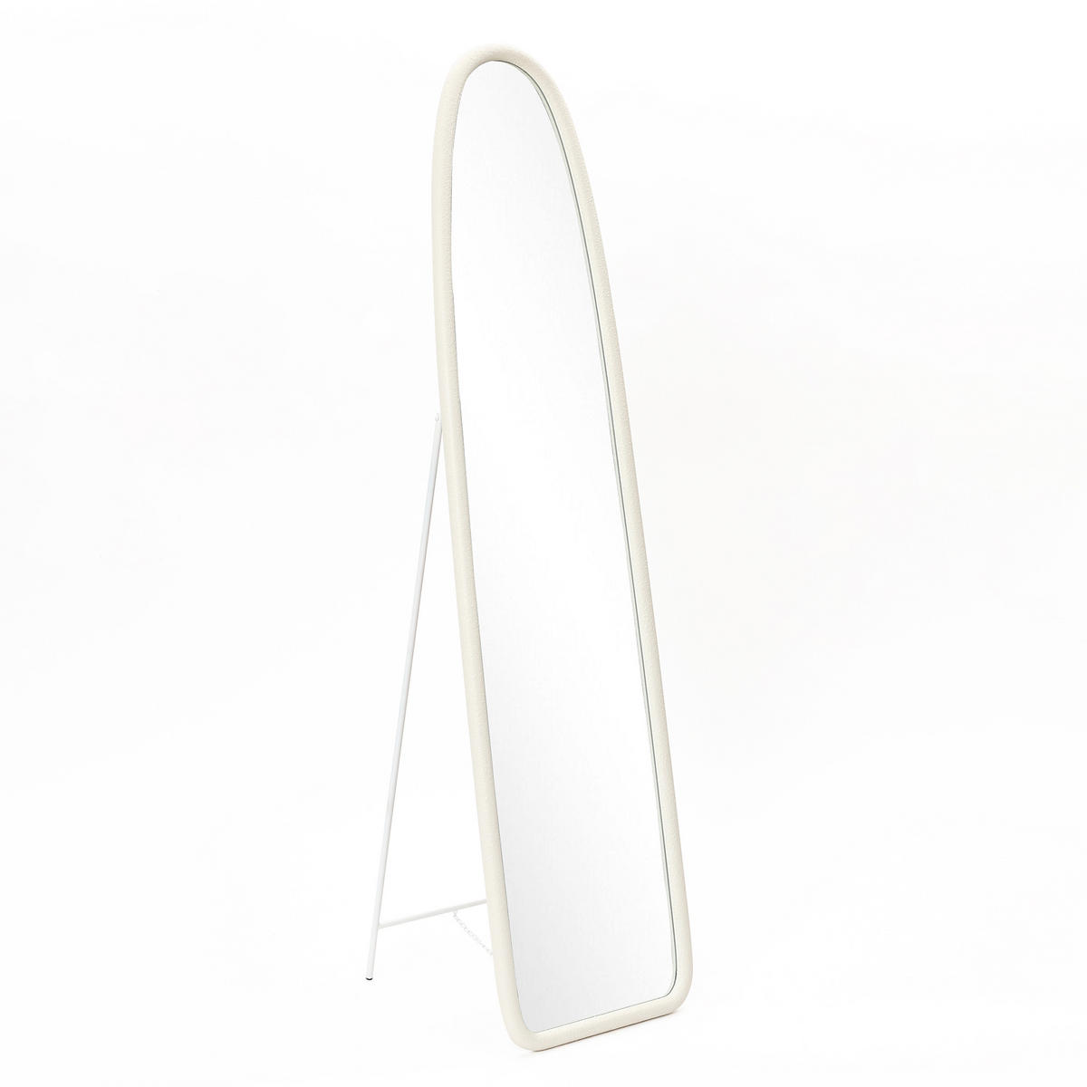 VOLLKÖRPER-SPIEGEL, 175x43 cm, eleganter gebogener Rahmen - Weiß, Glas (49/175/6cm) - Hometopia