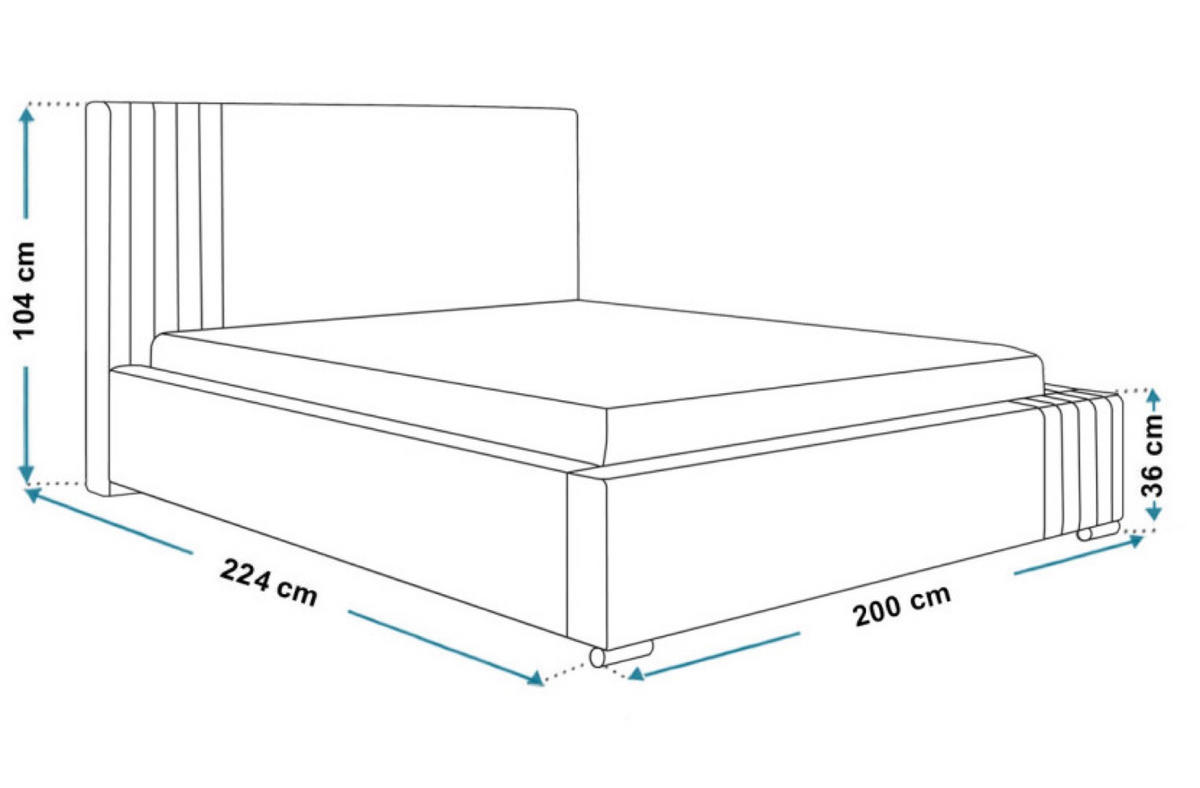 BETT Grau BEN 13 180x200 cm - Eichefarben/Schwarz, Textil (180/200cm) - Sepro Meble