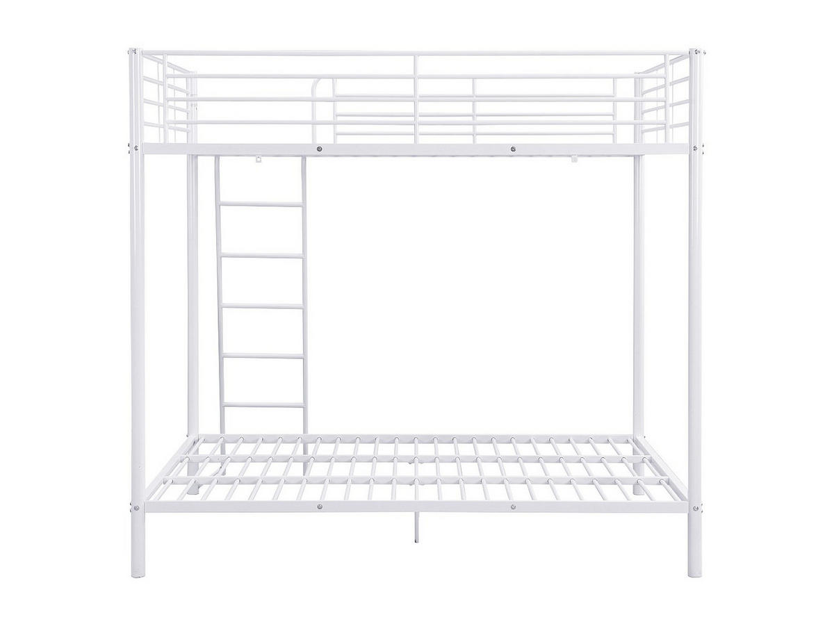 ETAGENBETT - 2 x 140 x 190 cm - Metall - Weiß - GEMINI II - Weiß Hochglanz, Metall (140/199cm) - Vente-Unique