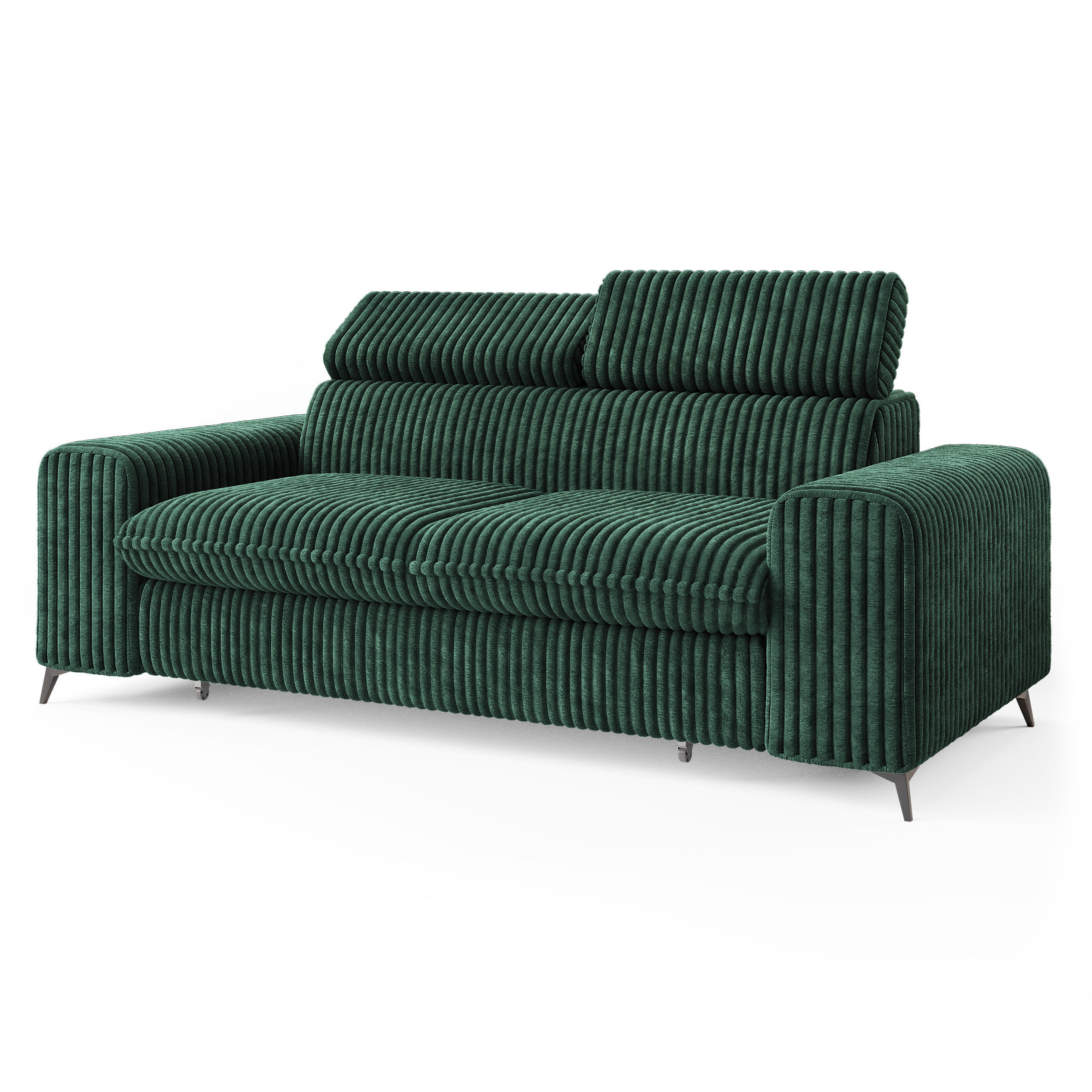BETTSOFA BENETE Grün Cordstoff mit Schlaffunktion - Grün, Holz/Textil (191/89/92cm) - MASSENO