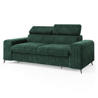 BETTSOFA BENETE Grün Cordstoff mit Schlaffunktion - Grün, Holz/Textil (191/89/92cm) - MASSENO