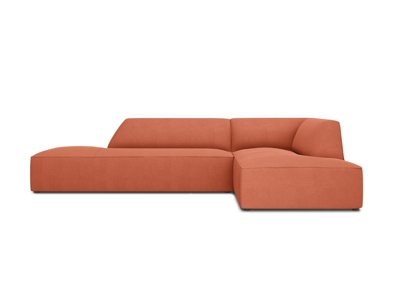 ECKSOFA rechts Ruby aus strukturiertem Stoff koralle 4 Sitzplätze - Koralle, Textil (180/273cm) - Micadoni