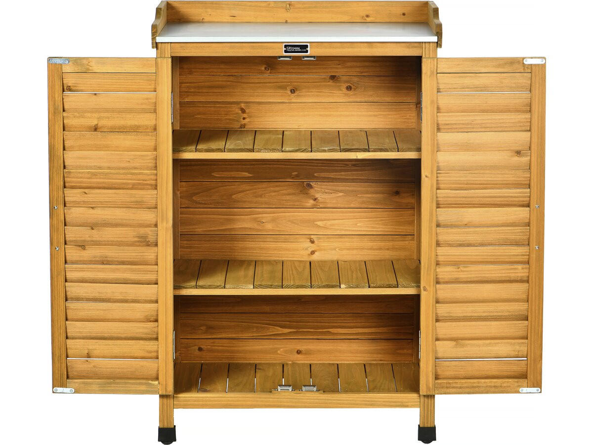 GARTENSCHRANK - GARTENTRUHE alexia Braun - Braun, Holz (41/101/66cm) - Habitat Garten