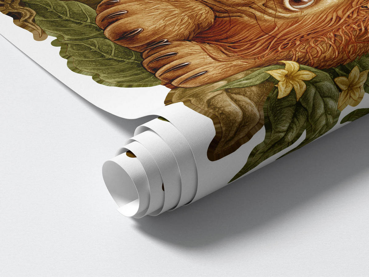 WANDAUFKLEBER 100x153cm - Tropische Safari - Multicolor, Kunststoff (100/153/0.1cm) - Wallfluent