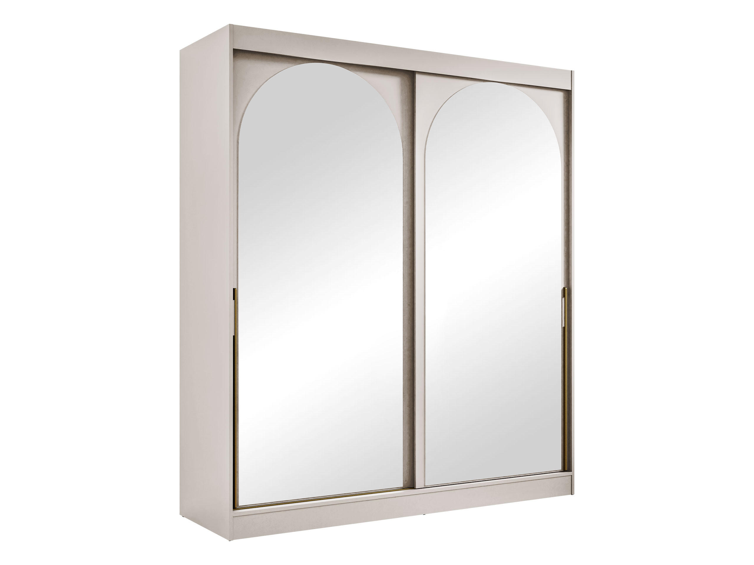 SCHIEBETÜRENSCHRANK Modin 180 - Kaschmir/Goldfarben, Holzwerkstoff/Kunststoff (180/216/65cm) - MIRJAN24
