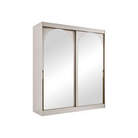 SCHIEBETÜRENSCHRANK Modin 180 - Kaschmir/Goldfarben, Holzwerkstoff/Kunststoff (180/216/65cm) - MIRJAN24