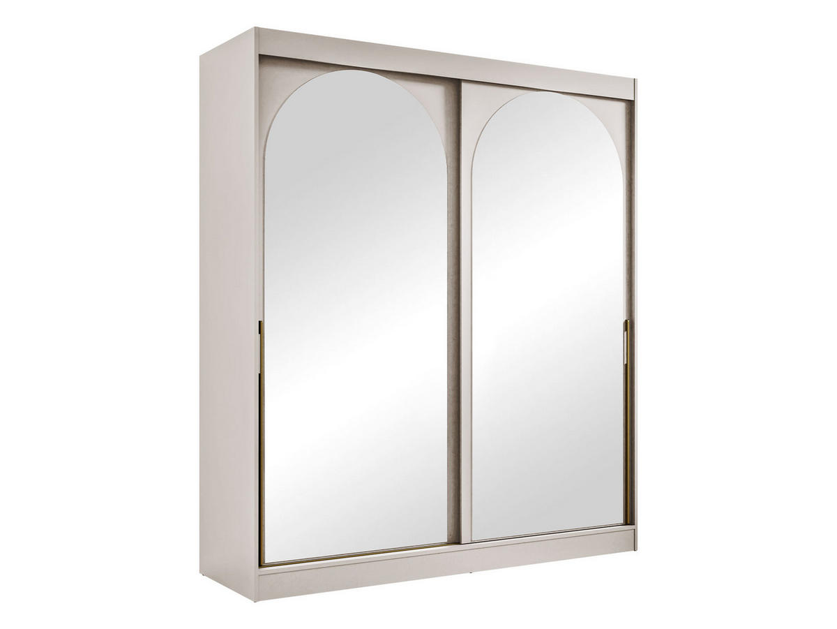 SCHIEBETÜRENSCHRANK Modin 180 - Kaschmir/Goldfarben, Holzwerkstoff/Kunststoff (180/216/65cm) - MIRJAN24