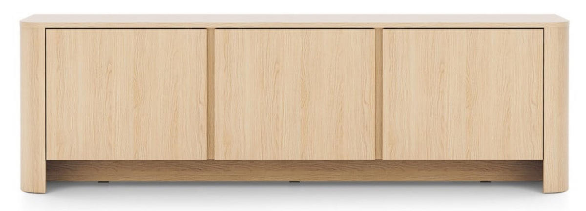 TV-LOWBOARD Eiche Vincenza BALI Drei Türen Abgerundete Formen - Gelb, Holzwerkstoff (168/52/39cm) - Sepro Meble