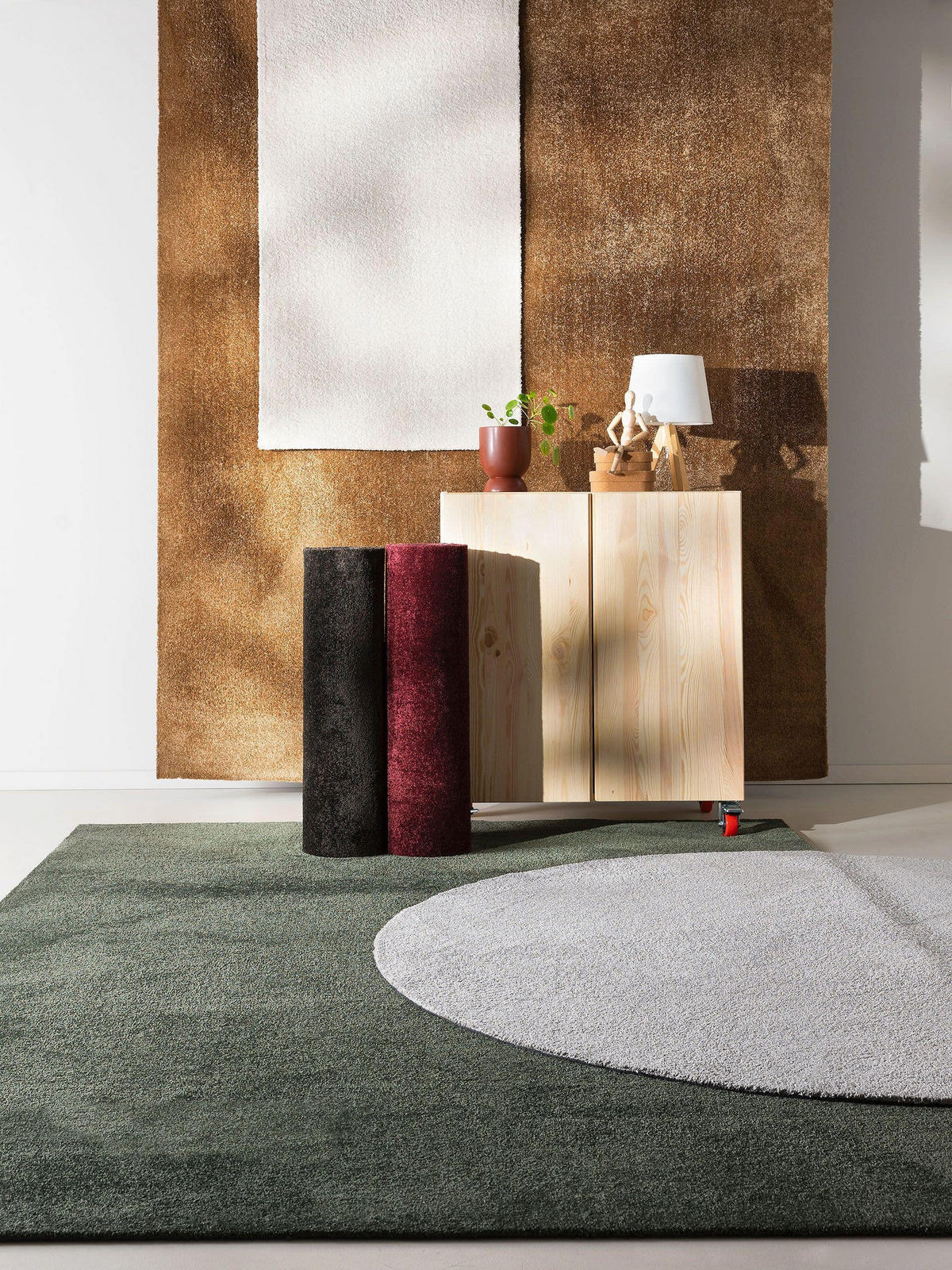 TEPPICH Nina waschbar ø 150 cm rund - Rot, Kunststoff (150/150cm) - benuta Nest