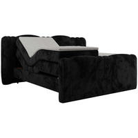 BOXBETT FORTINA 200/200 - Schwarz Plüsch - H3 - Schwarz, Holz/Textil (200/200cm) - MKS