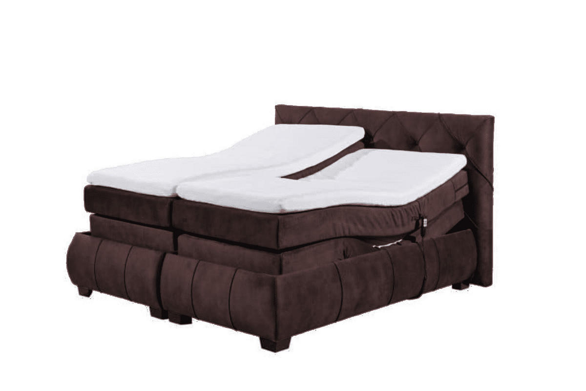 BOXSPRINGBETT 180x200 inkl. Elektrofunktion, Topper und Matratze - Anthrazit/Aubergine, Holz/Holzwerkstoff (180/200cm) - ed exciting design