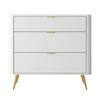 KOMMODE Oval Weiß 92 cm - Goldfarben/Weiß, Holzwerkstoff/Metall (92.4/83.6/38cm) - Selsey