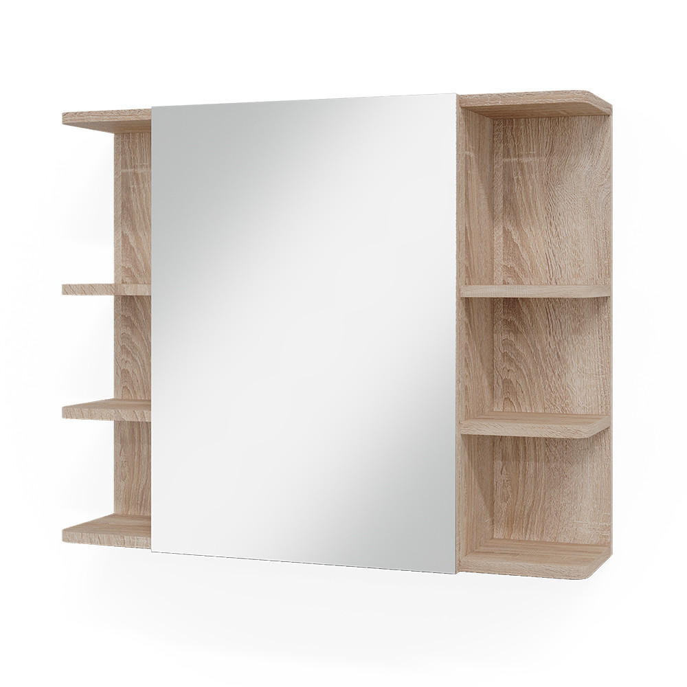 BADSPIEGELSCHRANK Fynn Sonoma 79.6 x 64 cm - Sonoma Eiche, Holzwerkstoff (79.6/64/21.2cm) - Vicco