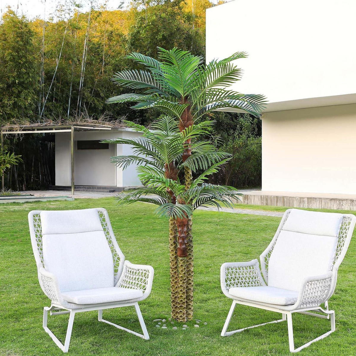 KÜNSTLICHE Palme 240 cm UV-beständig - Grün, Kunststoff (240cm)
