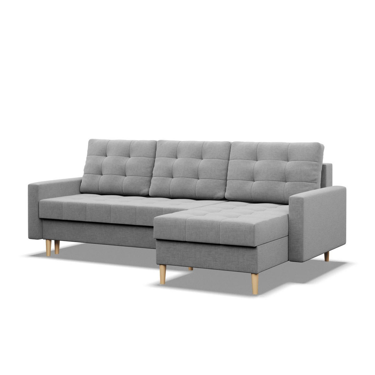ECKSOFA MIT SCHLAFFUNKTION ELMA, Grau - Grau, Textil (223/140cm)