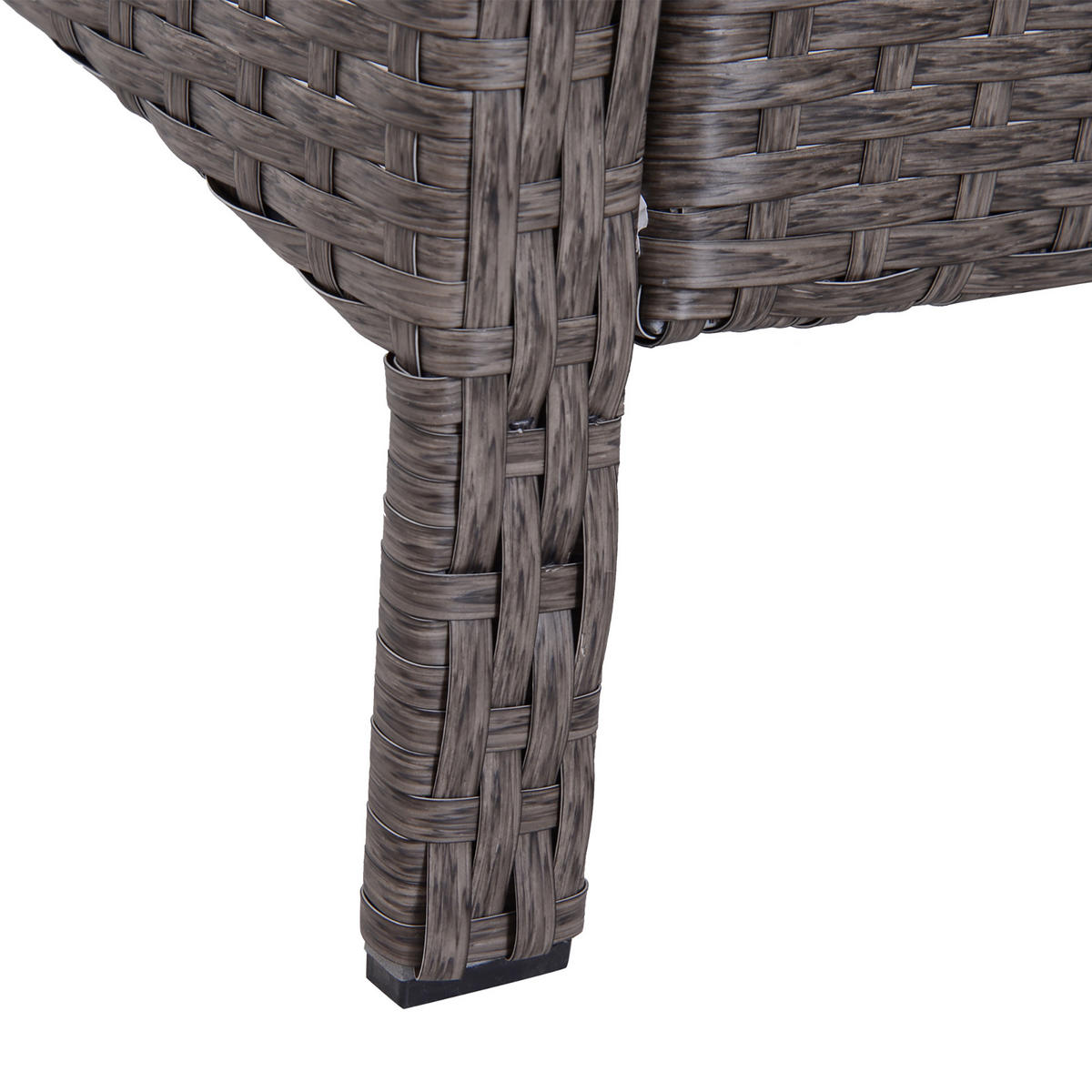 GARTENMÖBEL Set, Polyrattan, Dunkelgrau - Dunkelgrau, Metall - Outsunny