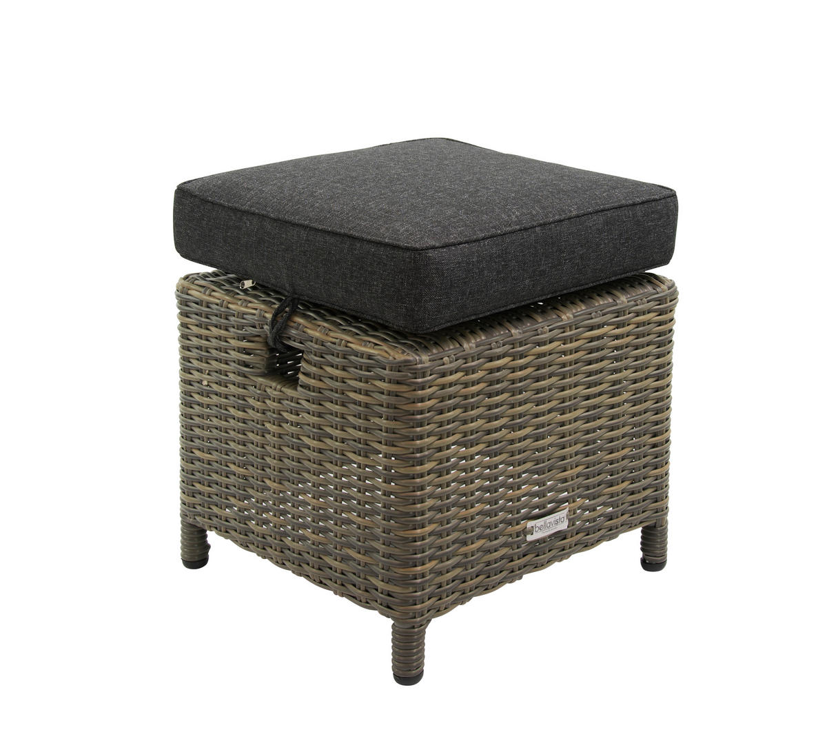 GARTEN-SITZGRUPPE Asti Braun Polyrattan für 7 Personen - Grau, Naturmaterialien - Green Spirit