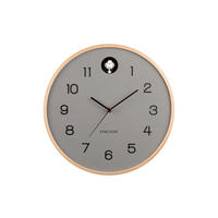 WANDUHR Natural Cuckoo Ø31,5 cm - Grau, Holz (31.5/31.5/2cm) - Karlsson
