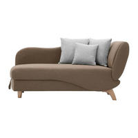 RECAMIERE mit Schlaffunktion - 1 Person - Stoff - Braun - - Braun, Textil (160/81/80cm) - Vente-Unique