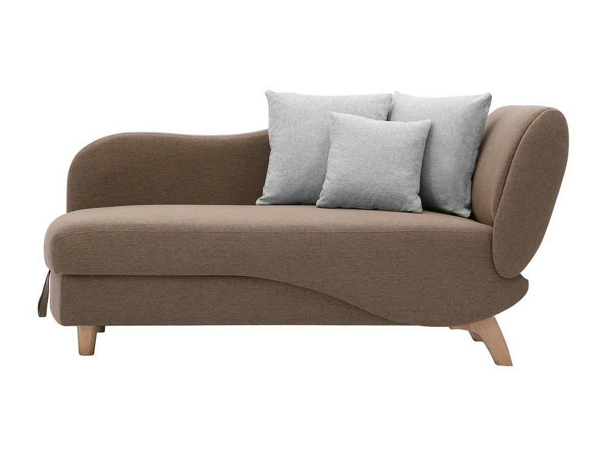RECAMIERE mit Schlaffunktion & Stauraum - linksseitig - Stoff - Braun - PENELOPE - Braun, Textil (160/81/80cm) - Vente-Unique