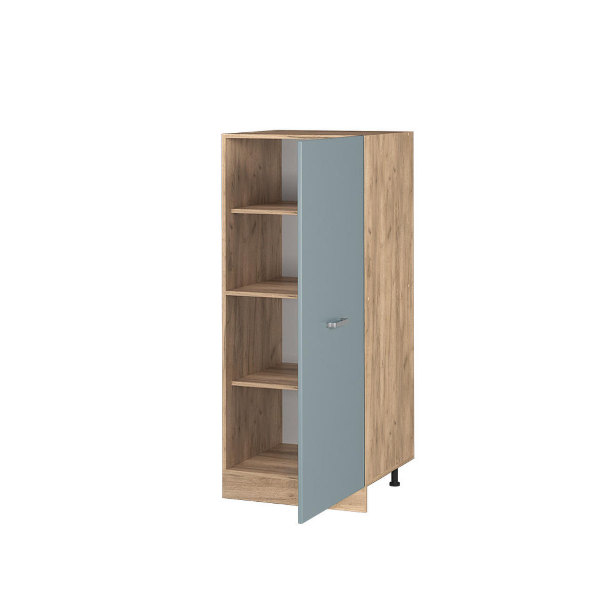 HOCHSCHRANK R-Line Blau-Grau 60 cm - Honigeiche/Eiche Wotan, Holzwerkstoff (60/143/57cm) - Vicco