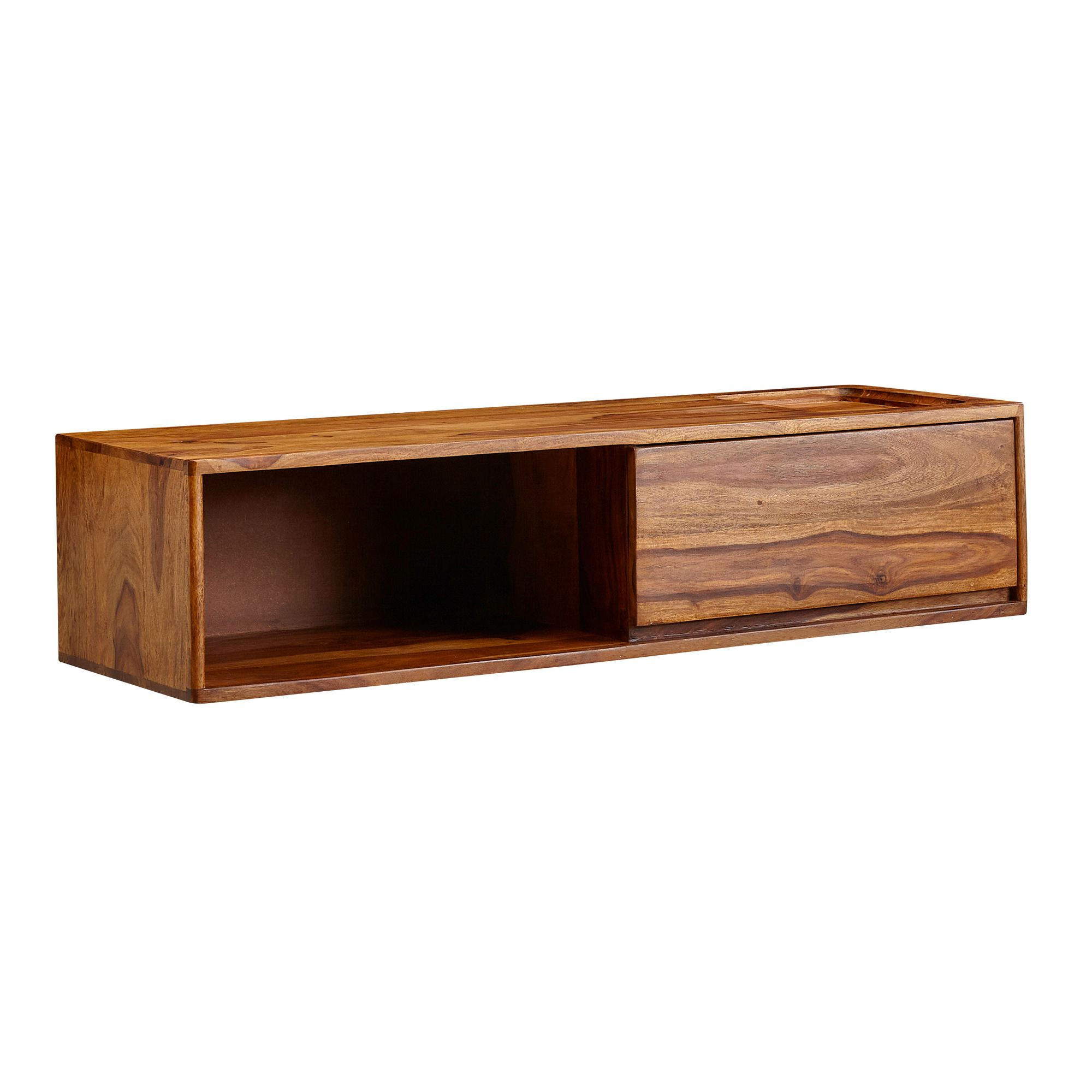 LOWBOARD Hängend Massivholz Modern Stil 108x25x34 cm Braun mit Stauraum - Braun, Holz (108/25/34cm) - KADIMA DESIGN