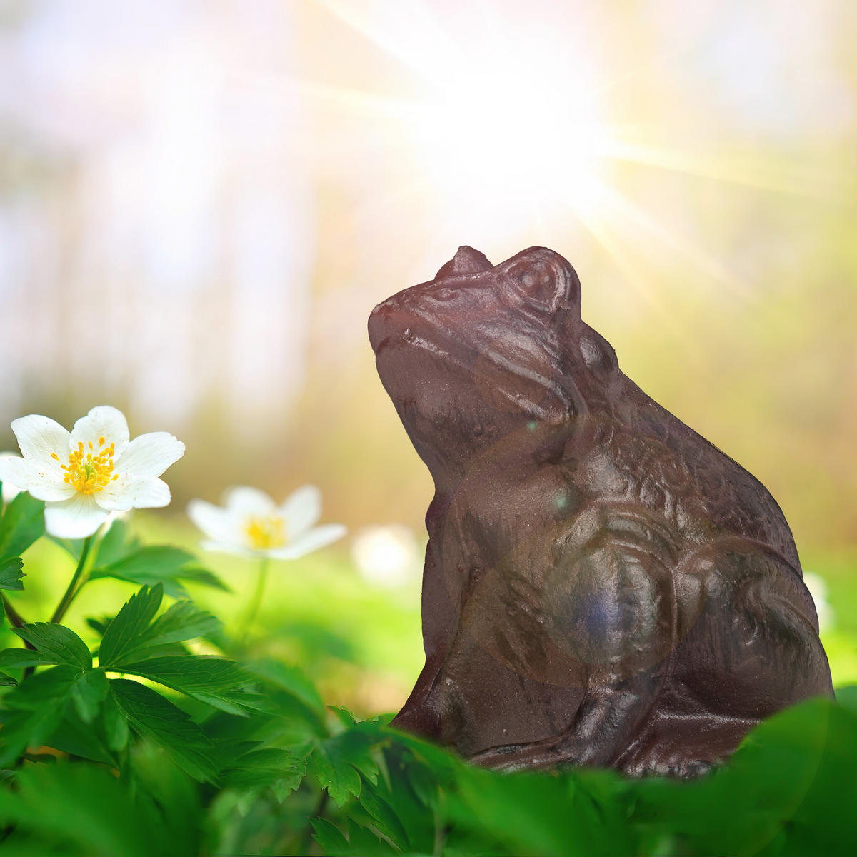 GARTENFIGUR Frosch - Braun, Metall (10/12.5/13cm) - Relaxdays