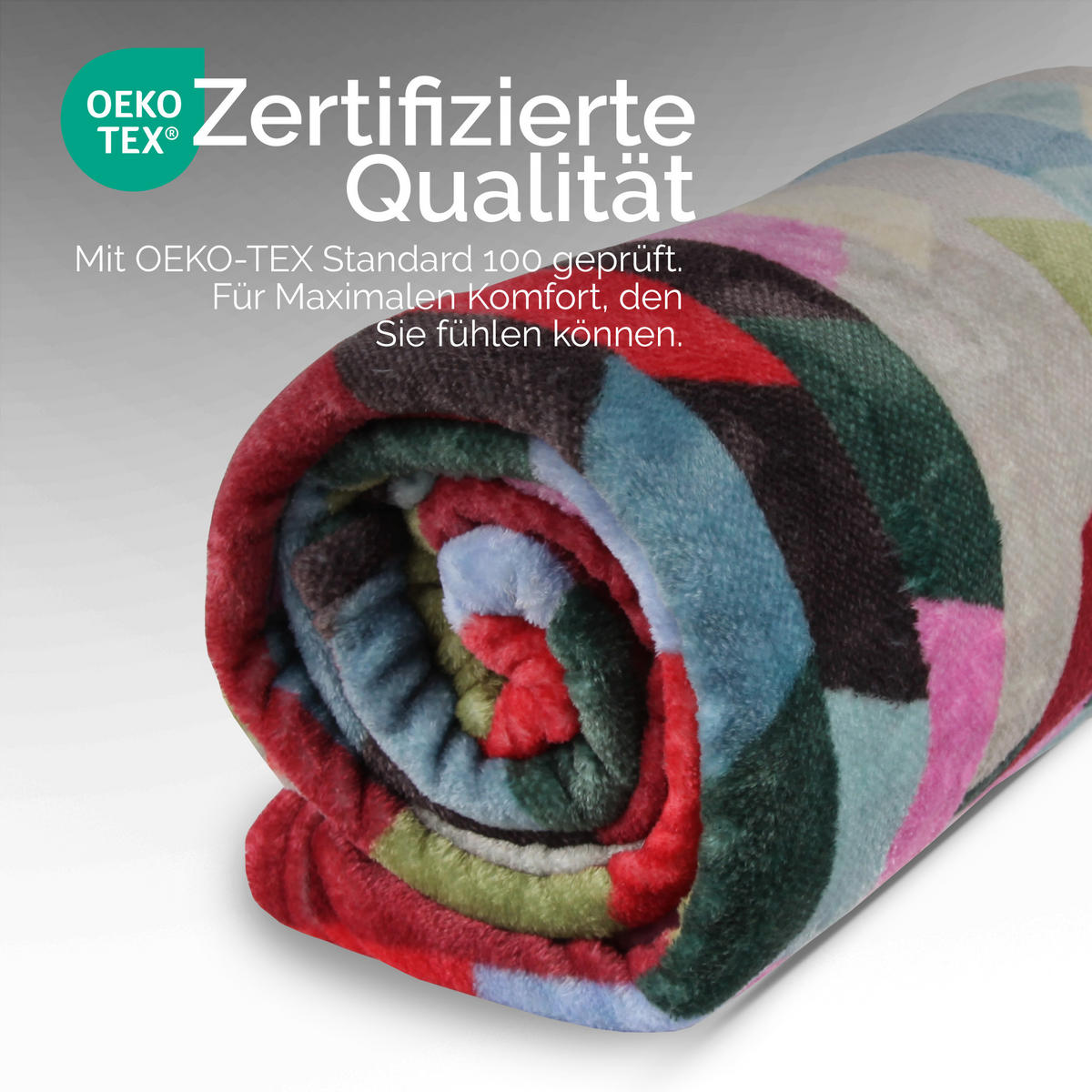 WOHNDECKE 150x200cm Design - Trapez - Türkis/Multicolor, Textil (150/200cm) - Bestlivings