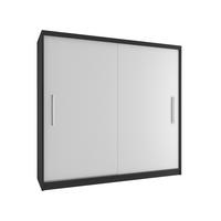 SCHWEBETÜRENSCHRANK Verona SI, Schwarz/Weiß Matt, 200 cm - Weiß, Holz (200/216/60cm) - B BELINI GROUP