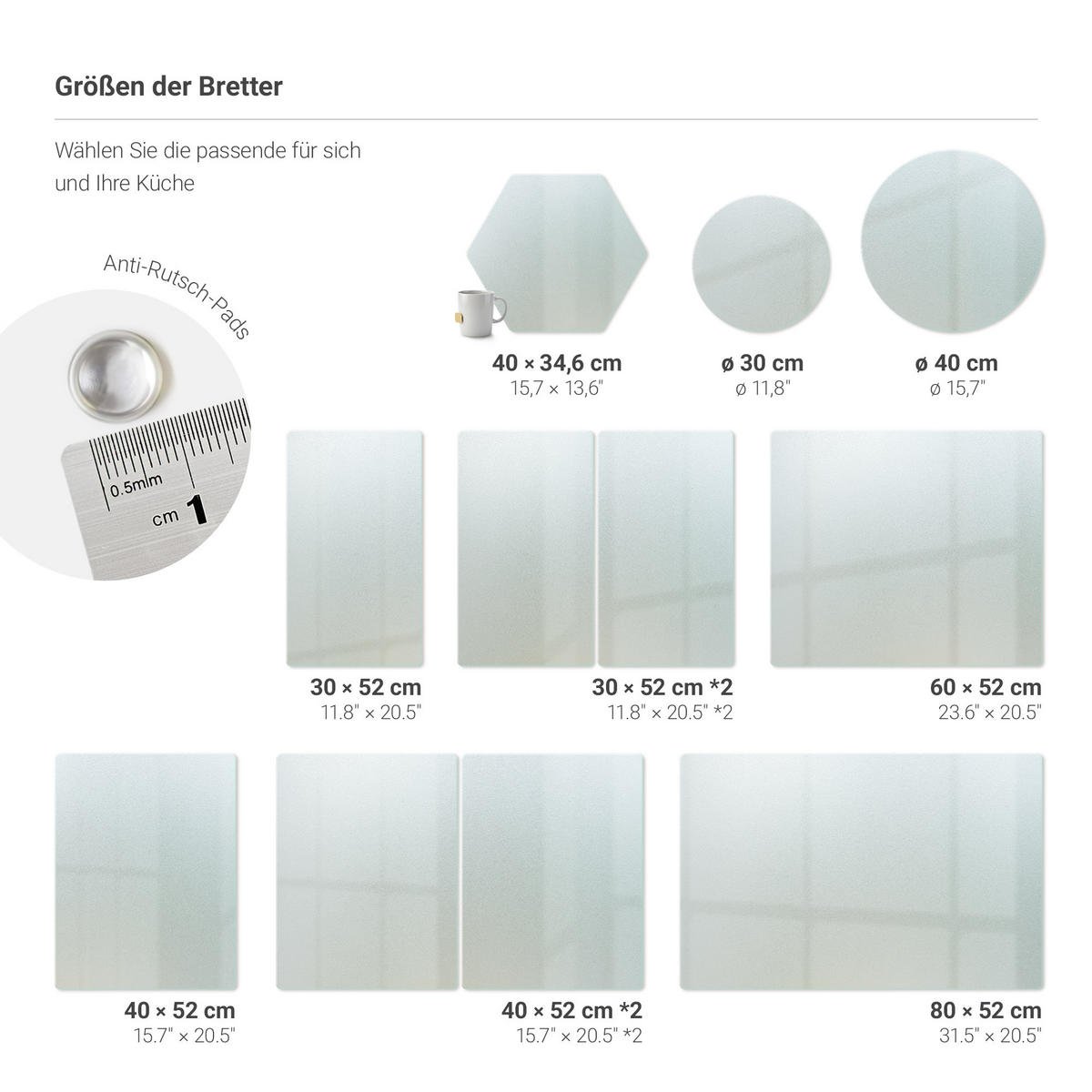 GLASPLATTE 40x52 cm transparent - Transparent, Glas (40/52/0.4cm) - Wallfluent