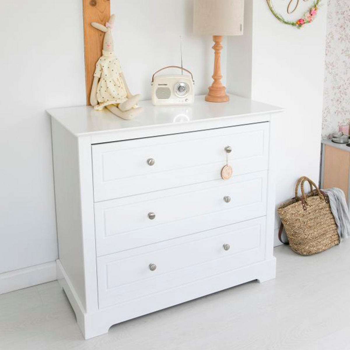 DĚTSKÁ KOMODA Bílá - bílá, kompozitní dřevo (102/90/52cm) - Petits-meubles