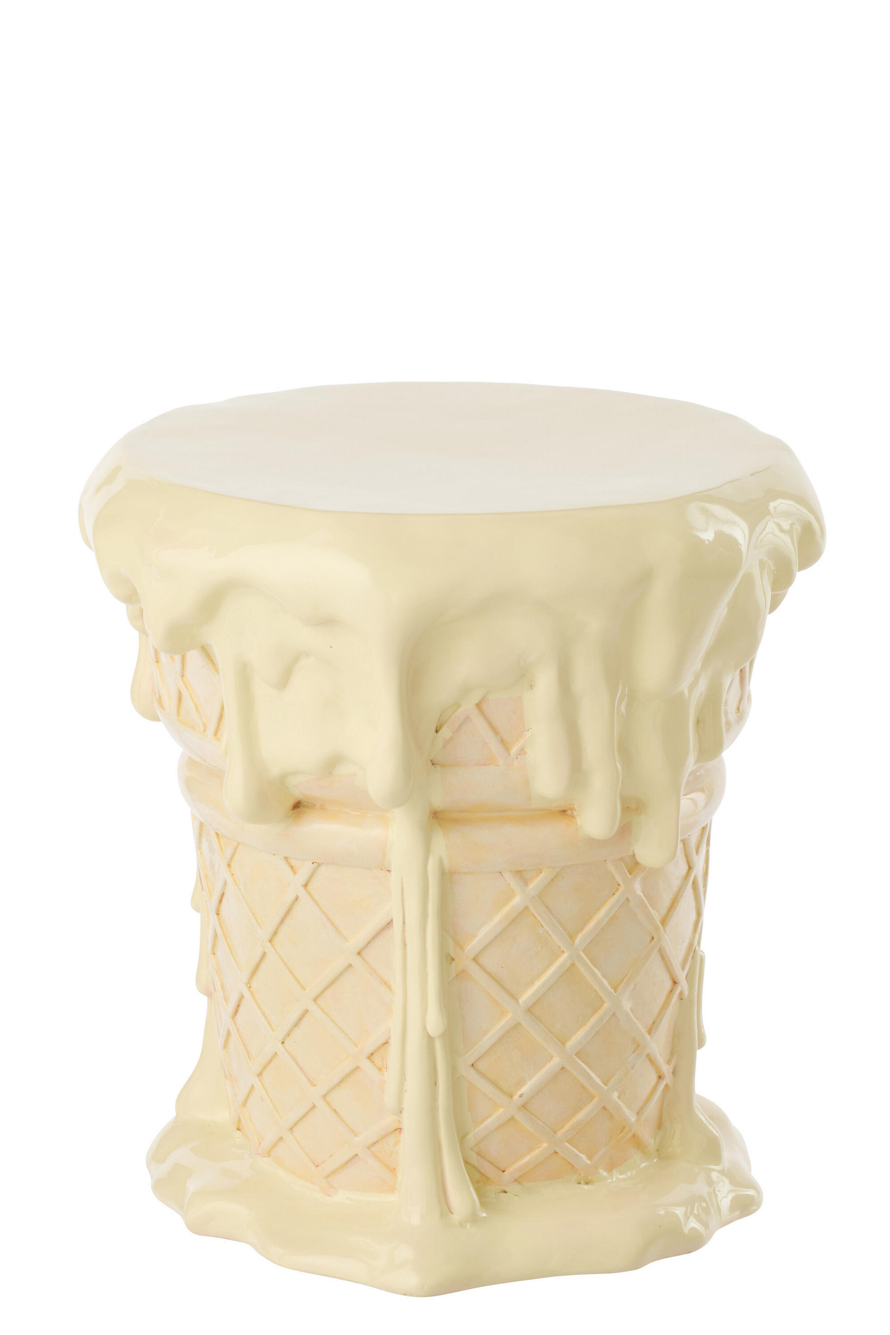 BEISTELLTISCH EISCREME Orange - Orange, Glas/Naturmaterialien (36.5/36/38.5cm) - J-Line