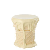 BEISTELLTISCH EISCREME Orange - Orange, Glas/Naturmaterialien (36.5/36/38.5cm) - J-Line